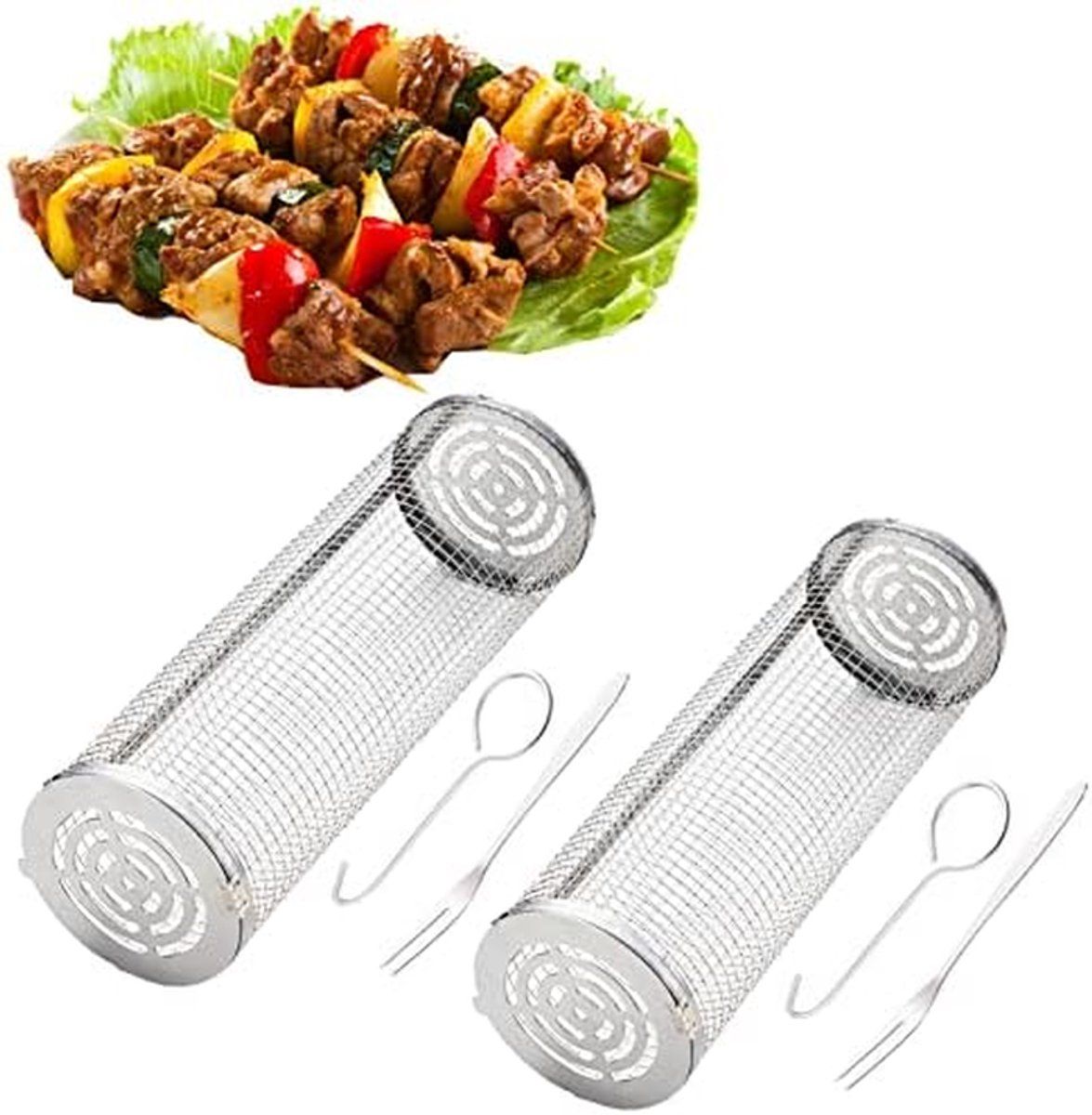 bbq grill mand set grill cilinder net buiten
