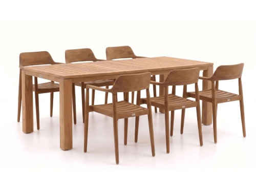 Bellagio Balba/Buxton 220cm dining tuinset 7-delig stapelbaar - Laagste prijsgarantie!