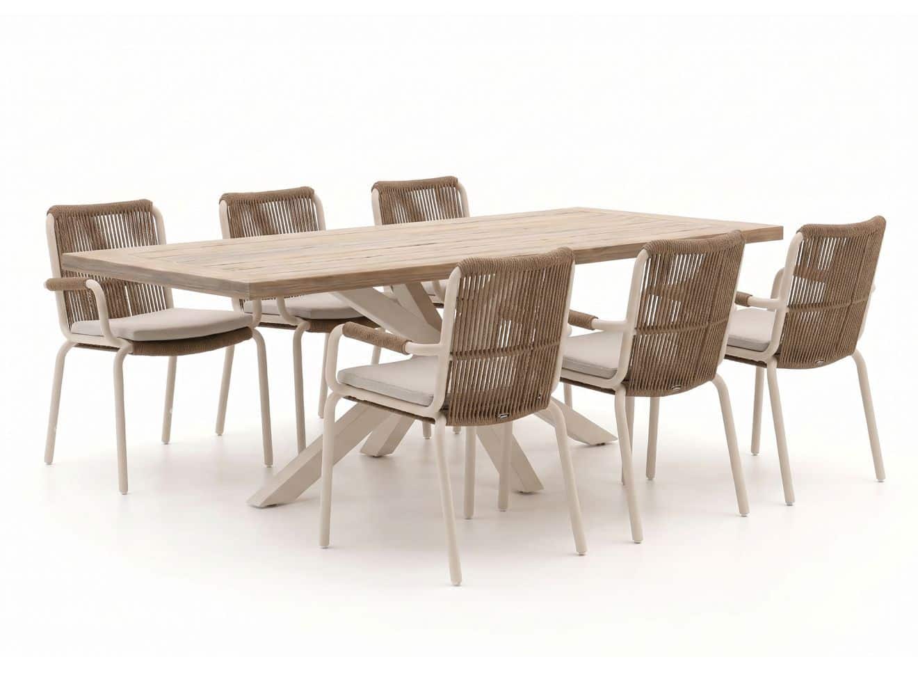 bellagio caronia/montorio 220cm dining tuinset 7 delig stapelbaar laagste prijsgarantie!