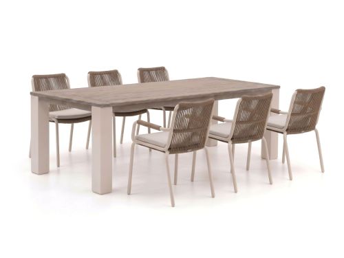 Bellagio Caronia/ROUGH-X 240cm dining tuinset 7-delig stapelbaar - Laagste prijsgarantie!