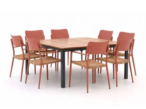 Bellagio Cino/Linosa 160x160cm dining tuinset 9-delig stapelbaar - Laagste prijsgarantie!