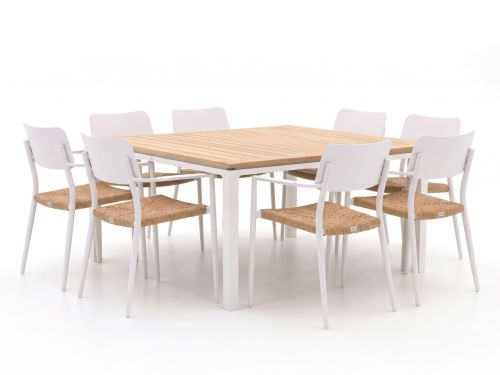 Bellagio Cino/Linosa 160x160cm dining tuinset 9-delig stapelbaar - Laagste prijsgarantie!