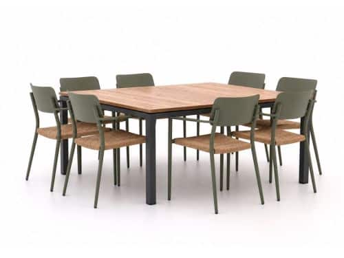 Bellagio Cino/Linosa 160x160cm dining tuinset 9-delig stapelbaar - Laagste prijsgarantie!