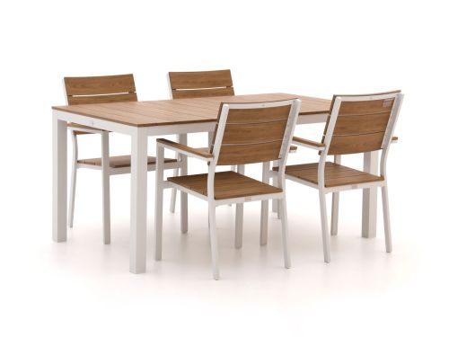Bellagio Fidenza 160cm dining tuinset 5-delig stapelbaar - Laagste prijsgarantie!
