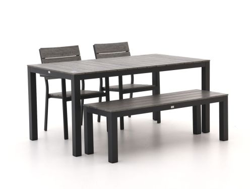 Bellagio Fidenza 160cm dining tuinset met bank 4-delig stapelbaar - Laagste prijsgarantie!