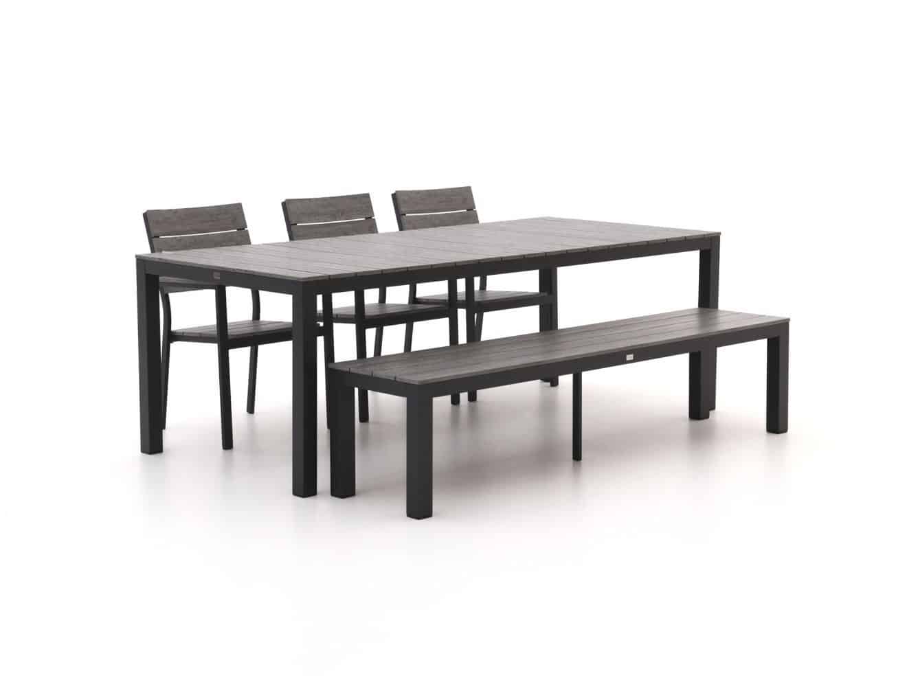 bellagio fidenza 220cm dining tuinset met bank 5 delig stapelbaar laagste prijsgarantie!