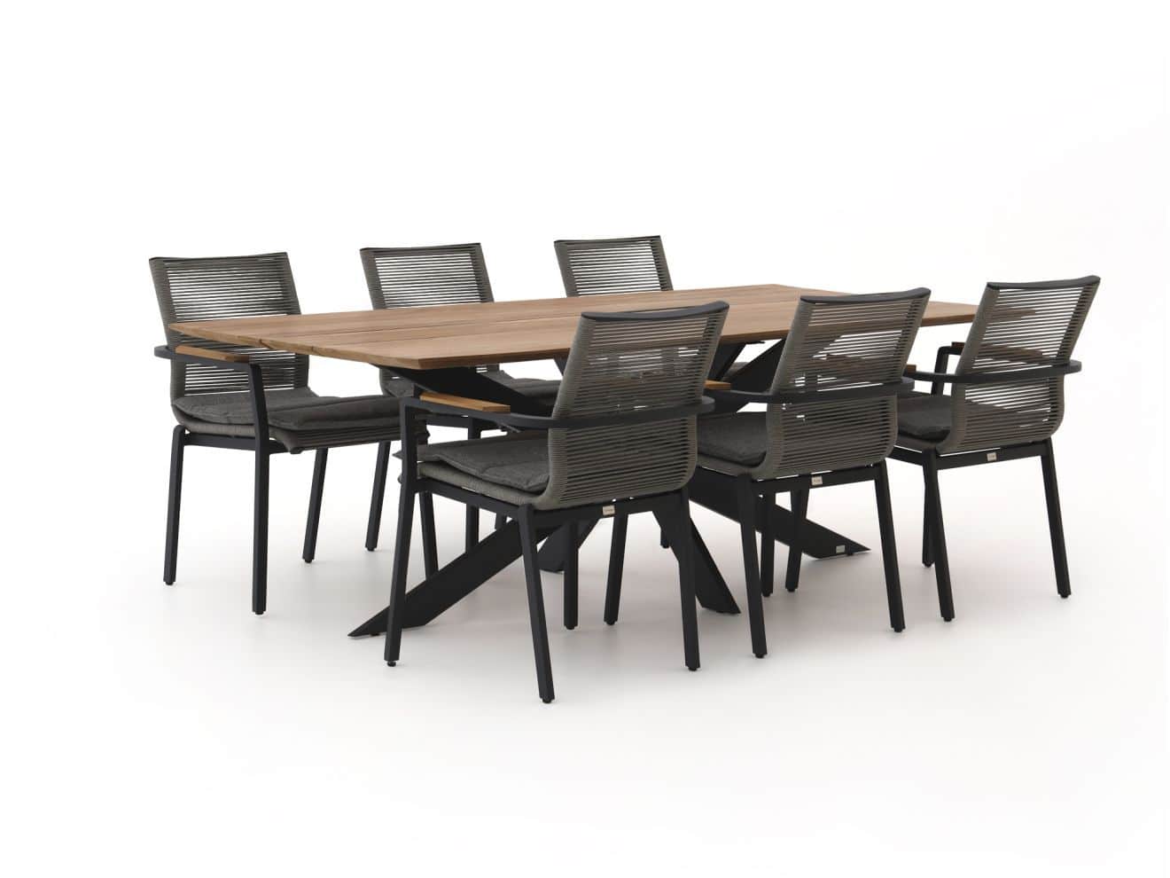 bellagio marudo/furato 220cm dining tuinset 7 delig stapelbaar laagste prijsgarantie!