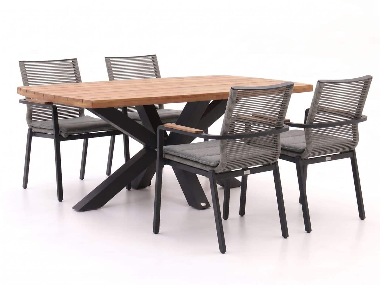 bellagio marudo/induno deens ovaal 180cm dining tuinset 5 delig stapelbaar laagste prijsgarantie!
