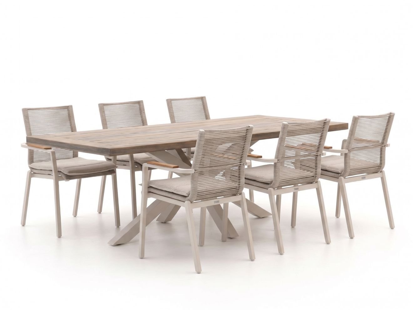 bellagio marudo/montorio 220cm dining tuinset 7 delig stapelbaar laagste prijsgarantie!