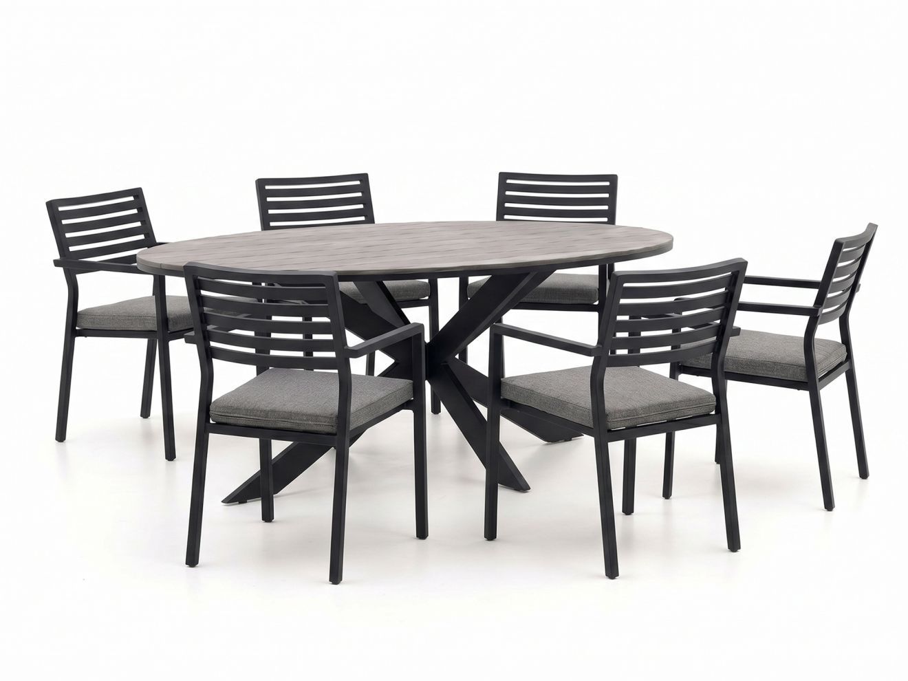 bellagio rumo/fidenza ovaal 220cm dining tuinset 7 delig stapelbaar laagste prijsgarantie!