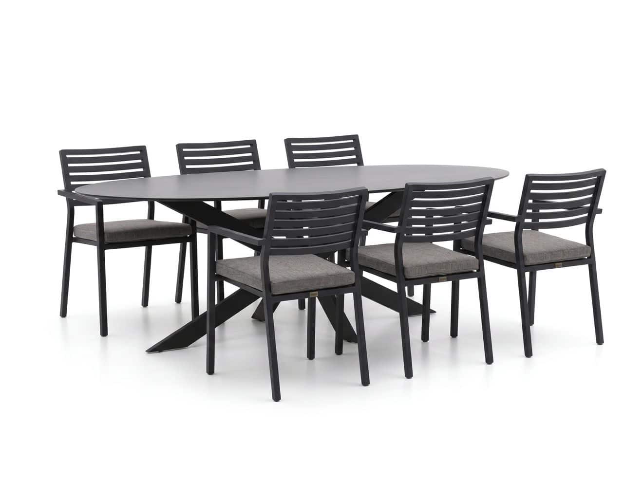 bellagio rumo/furato ellips 200cm dining tuinset 7 delig stapelbaar laagste prijsgarantie!