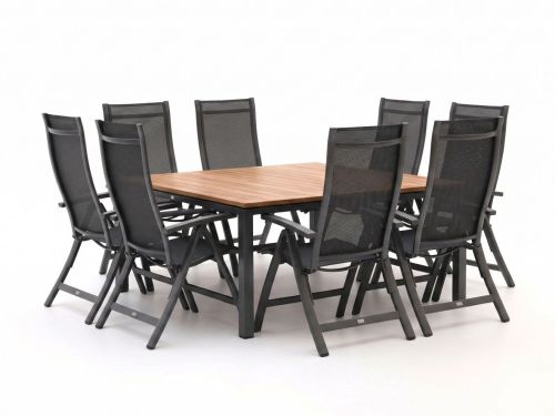 Bellagio Trappeto/Linosa 160x160cm dining tuinset 9-delig verstelbaar - Laagste prijsgarantie!