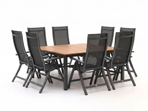 Bellagio Trappeto/Linosa 160x160cm dining tuinset 9-delig verstelbaar - Laagste prijsgarantie!