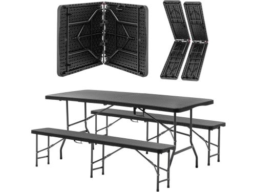 Biertentgarnituur - Klaptafel set - Buitenfeesten organiseren - Rotanlook met