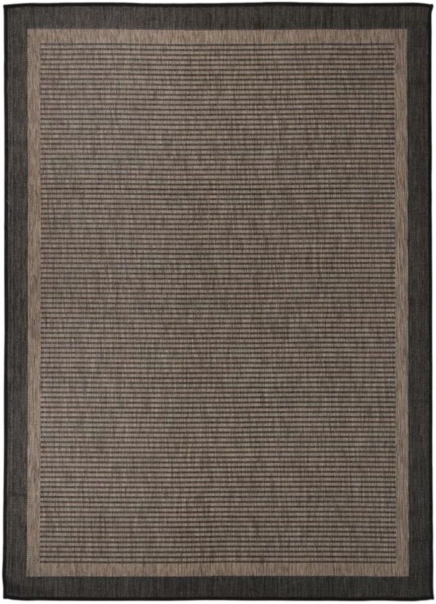 buitenkleed plat geweven 200×280 cm donkerbruin voor buiten