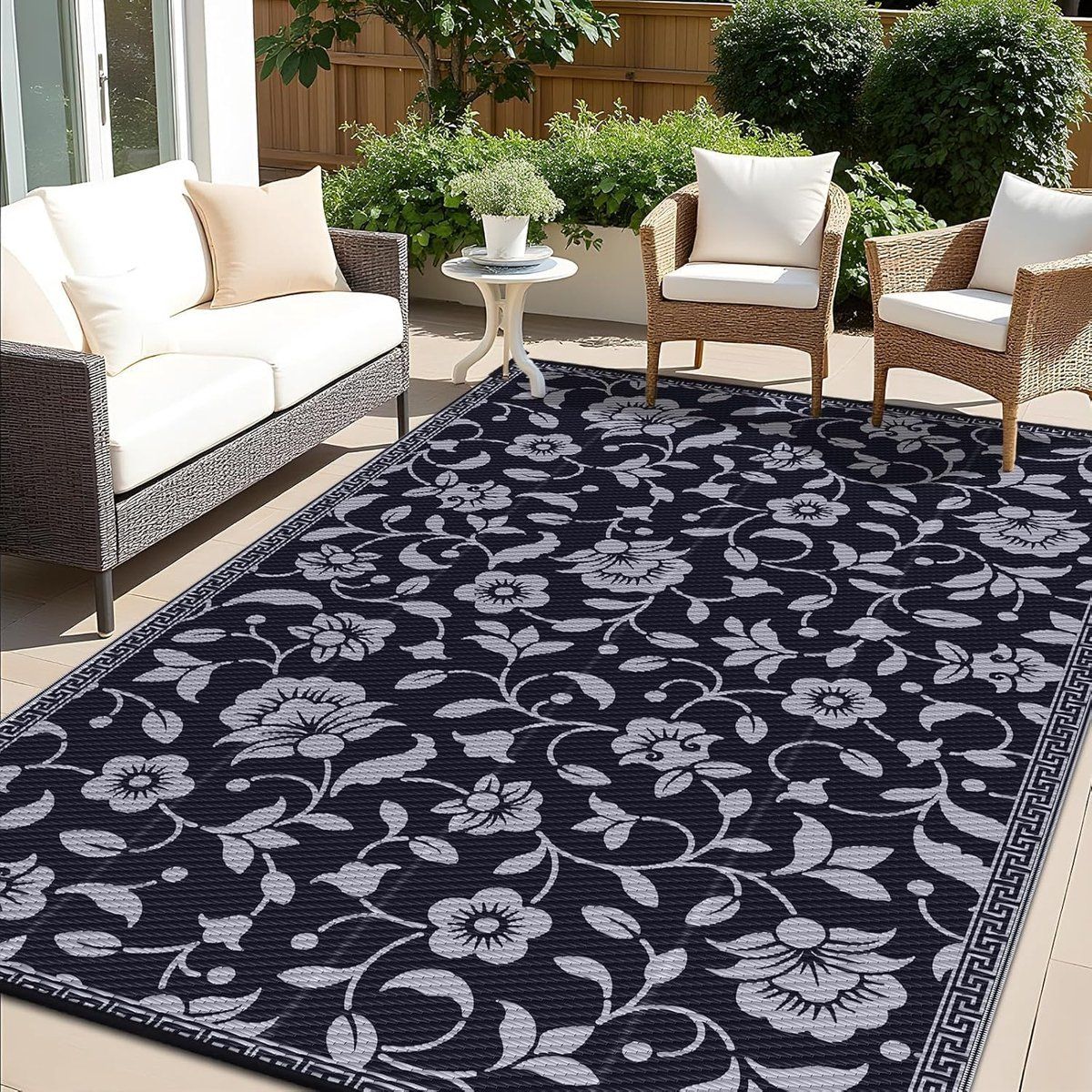 buitenkleed tuinkleed terras en camping omkeerbaar bloemendessin