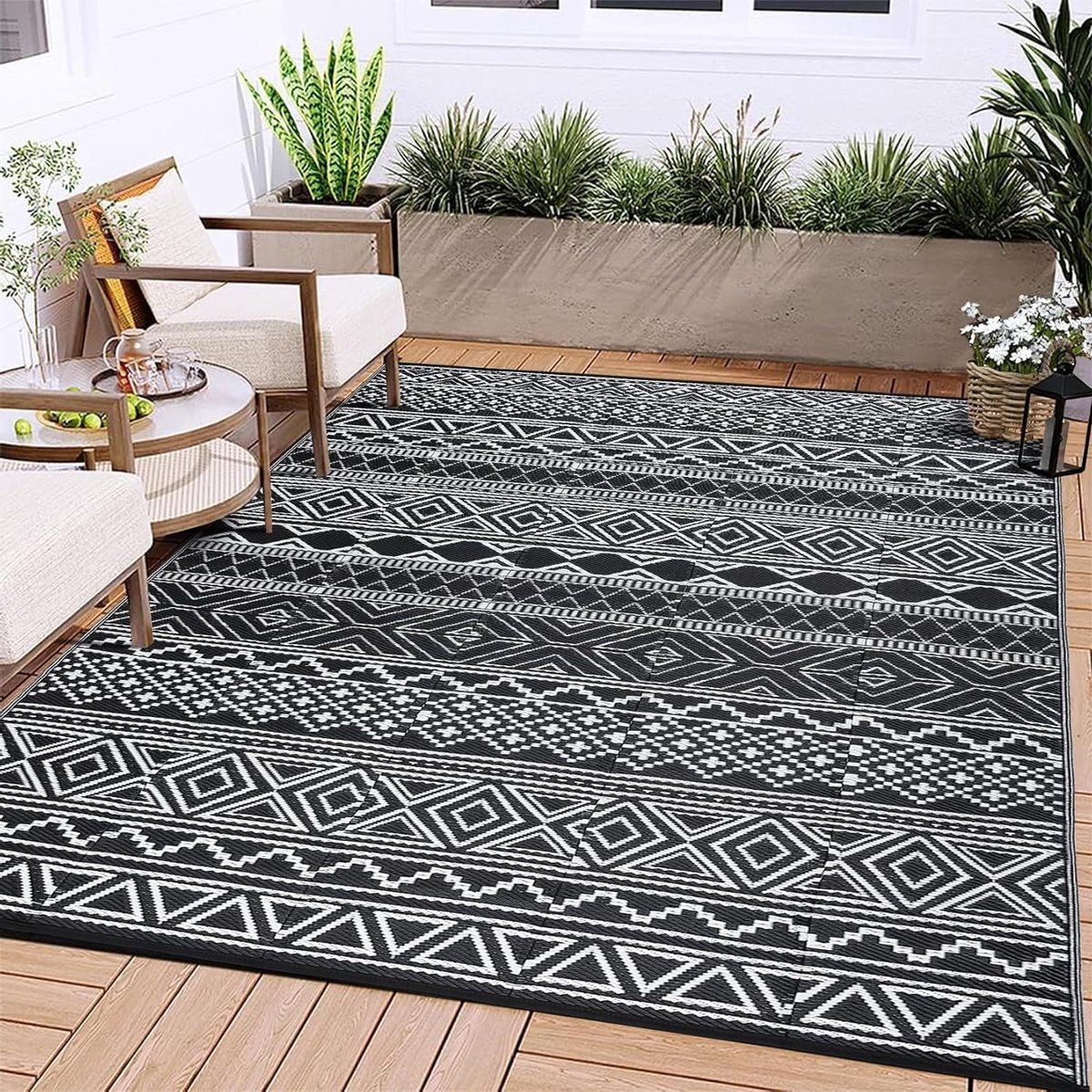 buitentapijt plastic riet buitenkleed camper terras picknick strand