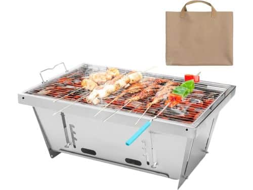 Campinggrill Inklapbaar - Houtskool Barbecue - Buiten Koken - Roestvrij