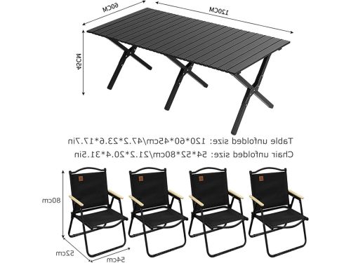 Campingtafel met stoelen - Opvouwbaar picknickset - Buiten dineren