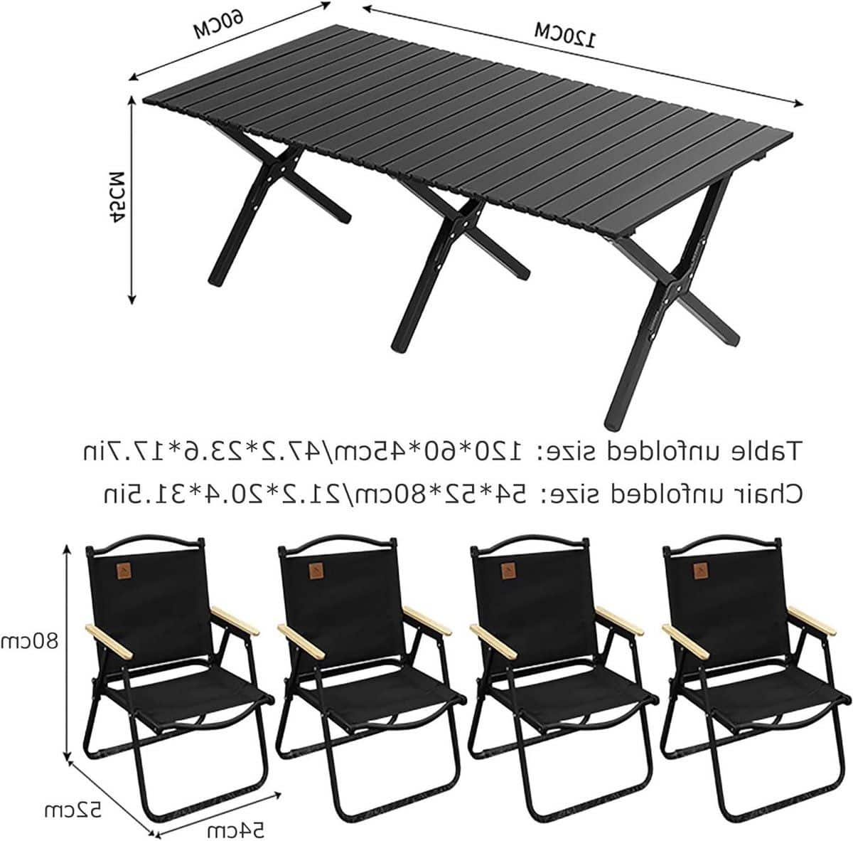 campingtafel met stoelen opvouwbaar picknickset buiten dineren