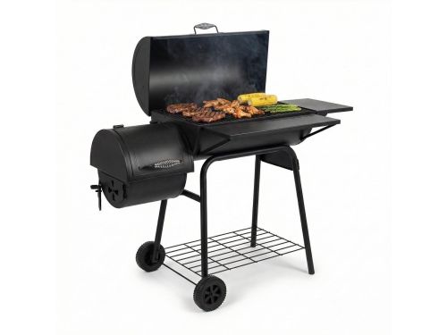 Dailygoods - Houtskool Smoker 136 cm met Warmhoudrek en Zijtafel