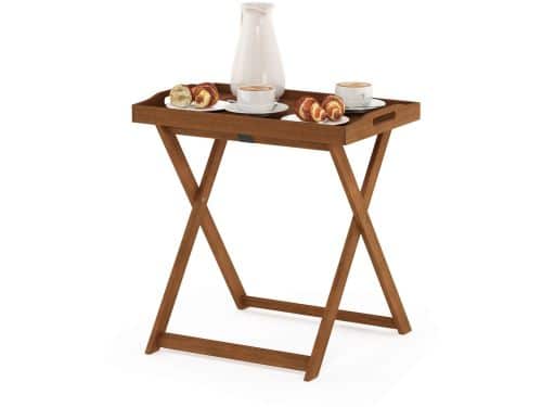 Dienblad, koffie, bijzettafel, hout, natuurlijk, 40,1 x 62