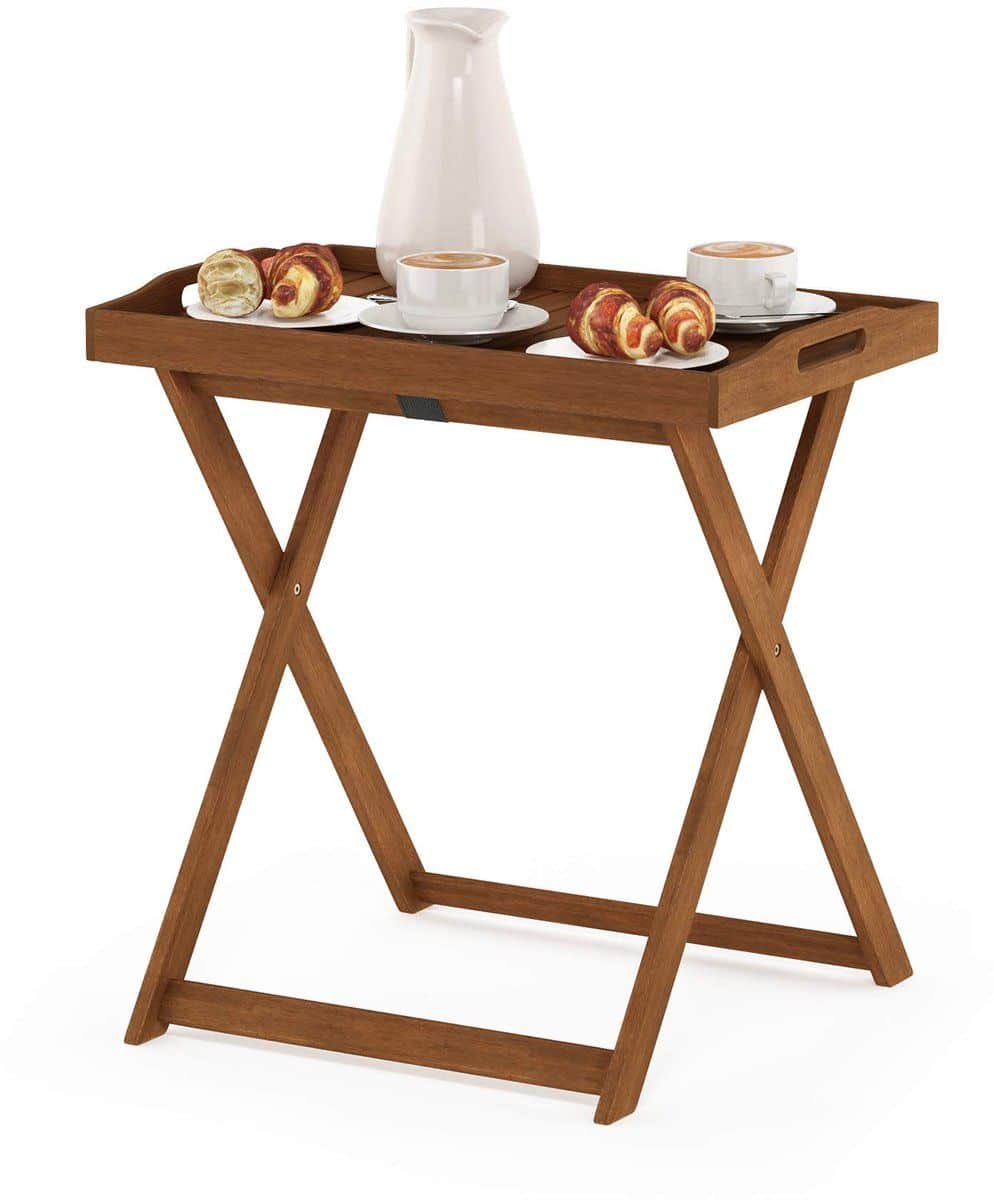dienblad, koffie, bijzettafel, hout, natuurlijk, 40,1 x 62