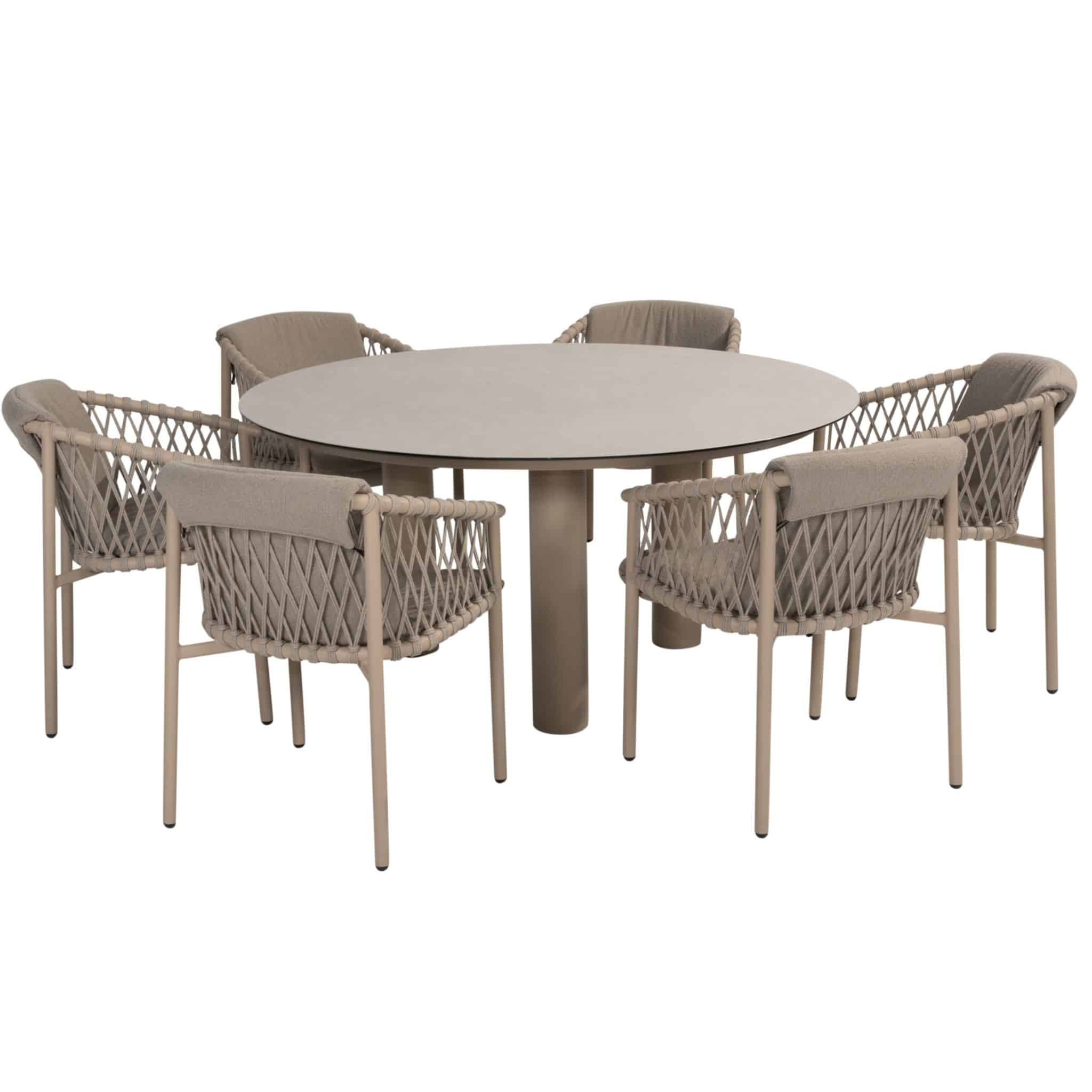 donato allora dining tuinset 160xh75 7 delig printed ceramic latte 4 seasons outdoor
