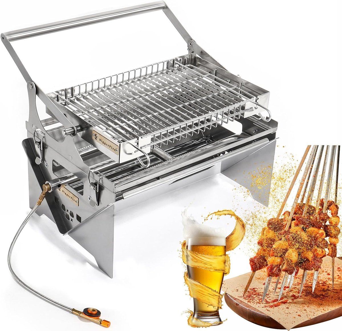 draagbare buitengrill houtskool bbq buiten koken dubbelzijdig