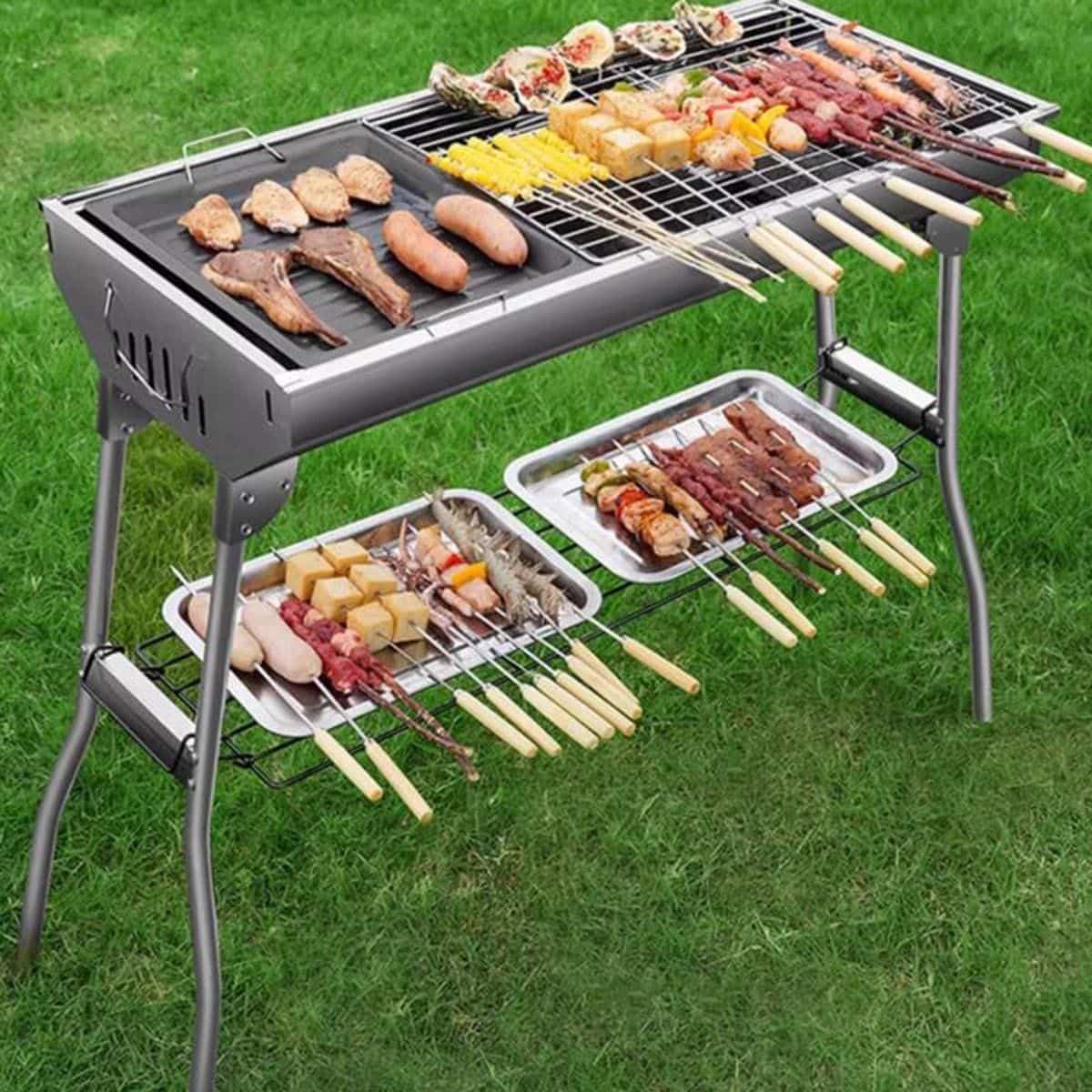 draagbare houtskool grill kleine bbq roker outdoor koken