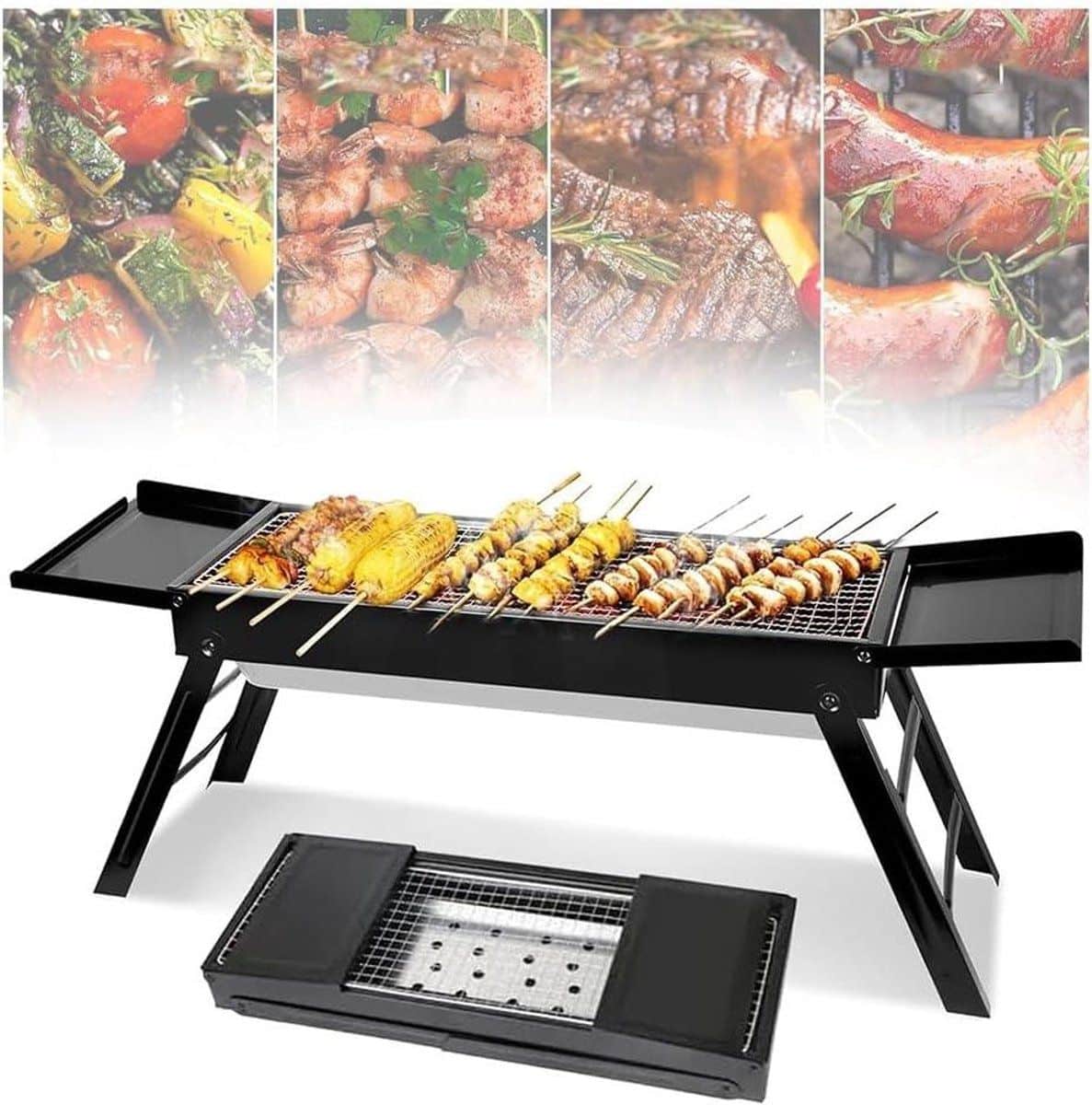 draagbare houtskool grill vouwtafel bbq buiten koken