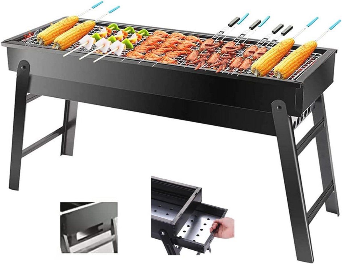 draagbare houtskoolbarbecue inklapbare bbq voor camping, tuin en picknick