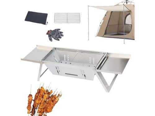 Draagbare Houtskoolgrill - Opvouwbare BBQ - Buiten Koken - Roestvrij