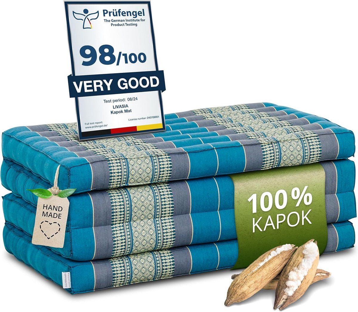 duurzaam kapok klapmatras 200x80cm gastenbed, yogamat en opvouwbaar ligbed