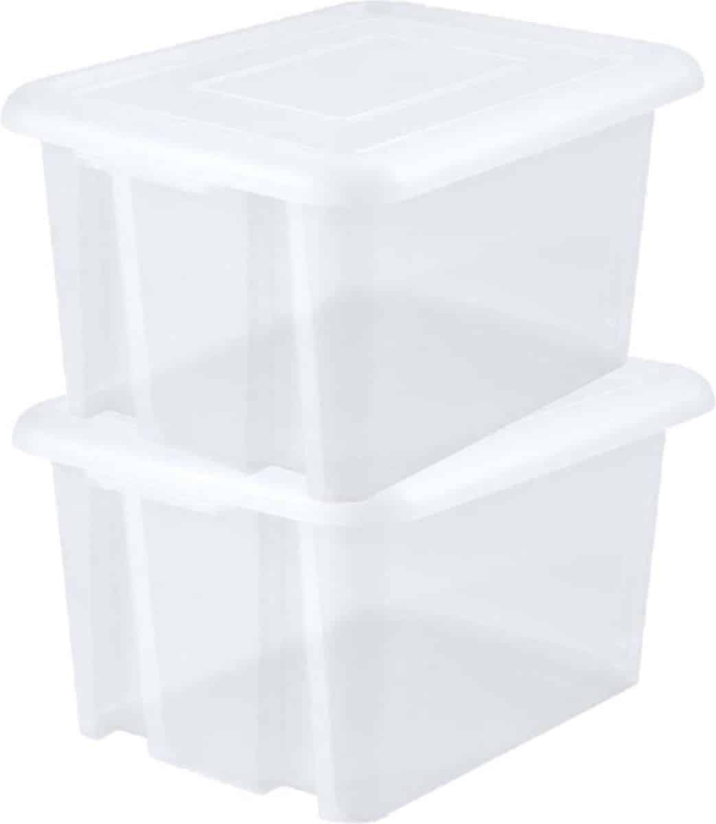eda opbergbox 80l 12x wit stapelbaar