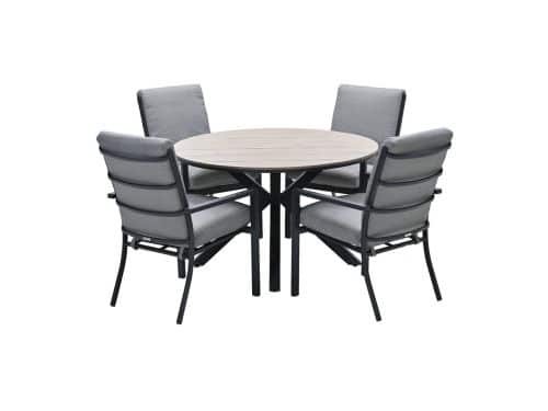 Edison Tafel Diameter 122 cm Carbon Black Light Teak Garden Impressions - Garden impressions