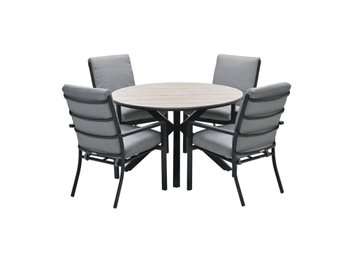 Edison Tafel Diameter 122 cm Carbon Black Light Teak Garden Impressions - Garden impressions