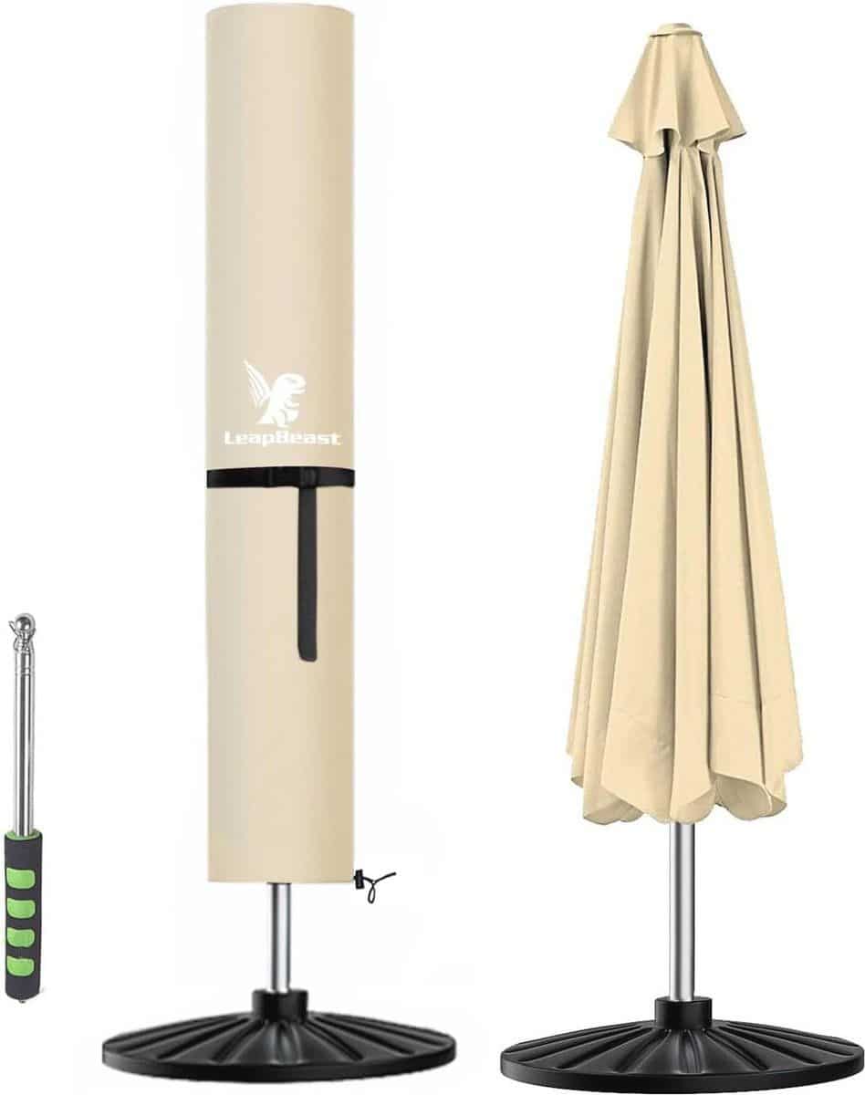 extra grote parasolhoes voor alle weersomstandigheden met ritssluiting