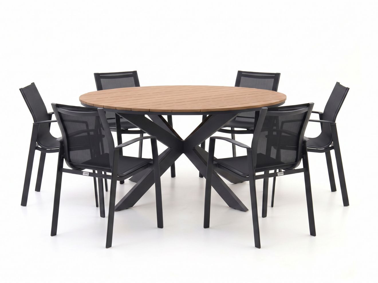 forza altea/fidenza ø149cm dining tuinset 7 delig stapelbaar laagste prijsgarantie!
