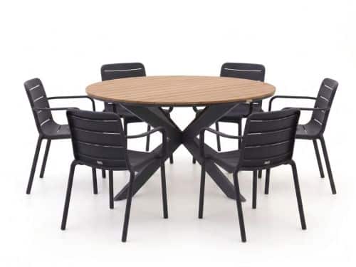 Forza Narni/Fidenza ø149cm dining tuinset 7-delig stapelbaar - Laagste prijsgarantie!