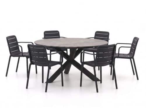 Forza Narni/Fidenza ø149cm dining tuinset 7-delig stapelbaar - Laagste prijsgarantie!