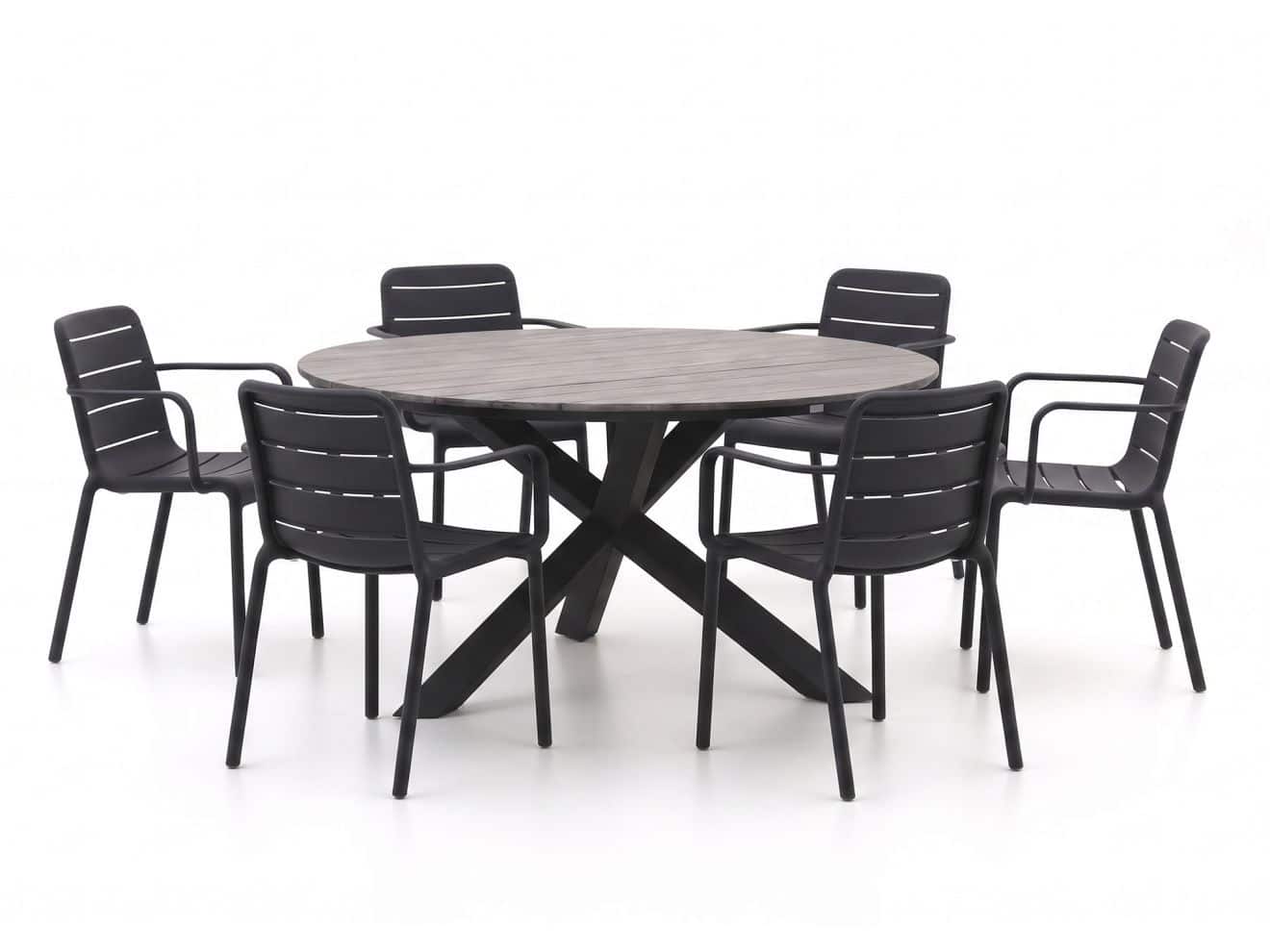 forza narni/fidenza ø149cm dining tuinset 7 delig stapelbaar laagste prijsgarantie!