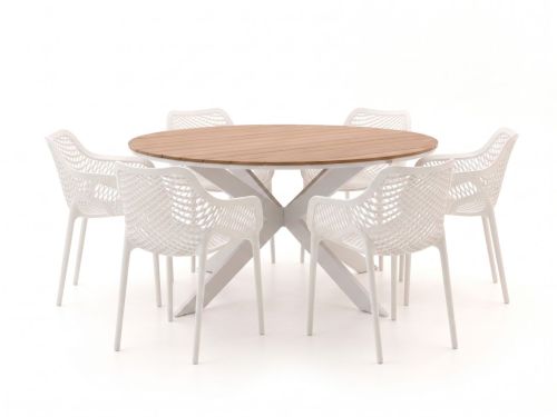 Forza Ripi/Fidenza ø149cm dining tuinset 7-delig stapelbaar - Laagste prijsgarantie!