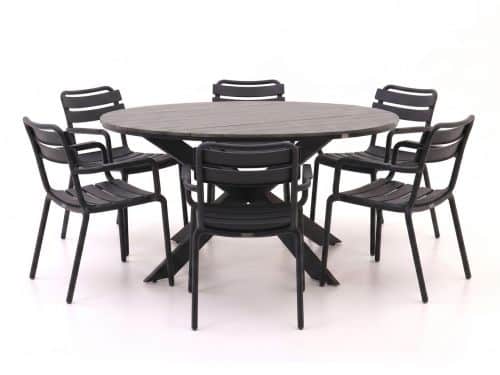 Forza Vico/Fidenza ø149cm dining tuinset 7-delig stapelbaar - Laagste prijsgarantie!