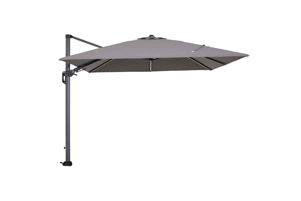 garden impressions hawaii lumen parasol 300×300 cm carbon black licht grijs
