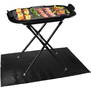 Gas- of elektrische grillmat, BBQ-vloerbeschermingsmat, gasgrill-vloermat, antiaanbaklaag van polyestervezel en