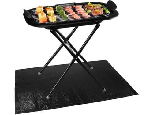 Gas- of elektrische grillmat, BBQ-vloerbeschermingsmat, gasgrill-vloermat, antiaanbaklaag van polyestervezel en