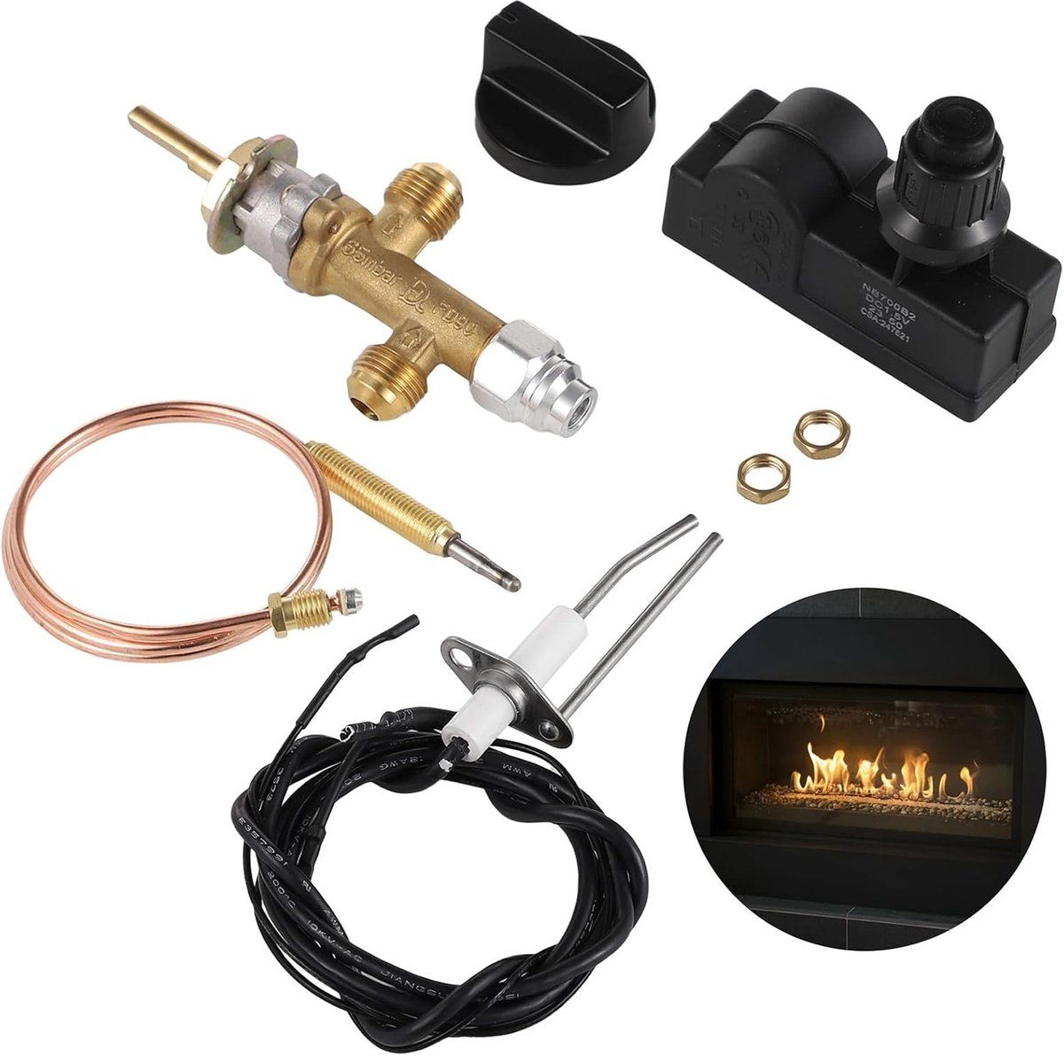 gas regelklep set haard ventiel ontsteker kit buiten