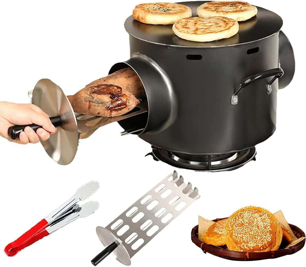 gasbarbecue, huishoudelijke barbecue oven met ladegrill, draagbare roestvrijstalen bbq