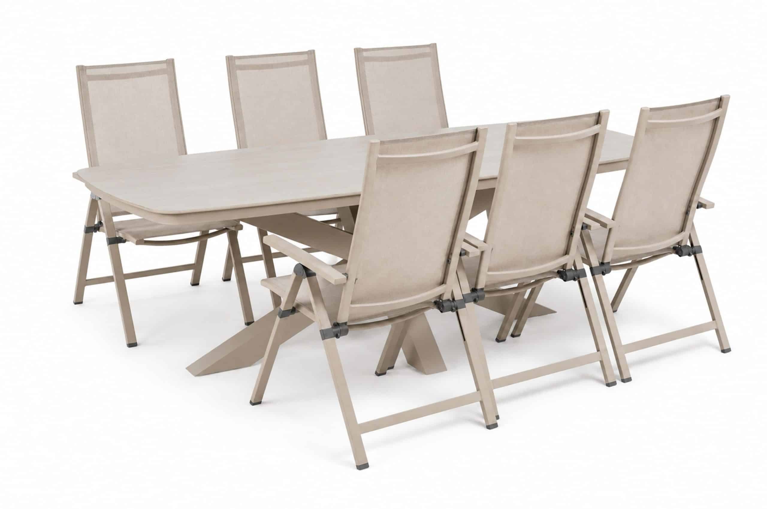 hartman alice comfort/belluno 220×100 cm dining tuinset 7 delig